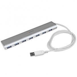 STARTECH.COM 7 PORT USB3.0 HUB, EXTENDABLE INBUILT CABLE, PORTABLE, 2YR ST73007UA