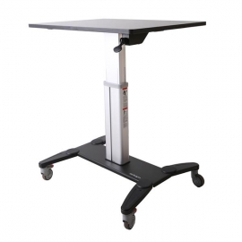 Startech Sit Stand Mobile Workstation - Rolling Desk - One-touch Height Adjustment With Lock - Standing