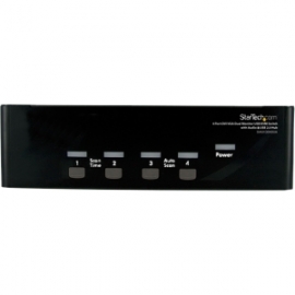 Startech 4 Port Dvi Vga Dual Monitor Kvm Switch Usb With Audio And Usb 2.0 Hub Sv431ddvdua