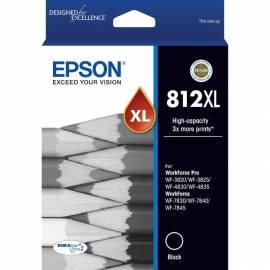 Epson 812XL - High Capacity Capacity DURABrite Ultra - Black Ink Cartridge C13T05E192