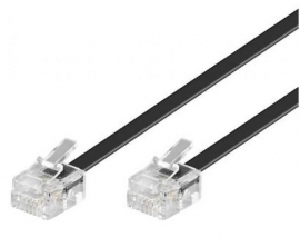 Astrotek Telephone 2m Extension Cable 6p4c Plug/Plug ,with 2xRJ11 6P4c Plugs, Black Pvc Jacket.-RoHS ~W2492ACB AT-RJ11-MM-2
