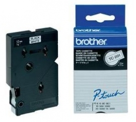Brother P-Touch TC Laminated Tape 12mm x 7.5m Black on White (UB0621100)