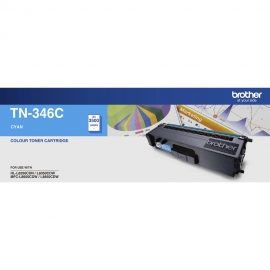 Brother Tn-346C Colour Laser Toner- High Yield Cyan- Hl-L8250Cdn/8350Cdw Mfc-L8600Cdw/L8850Cdw - 3500Pages TN-346C