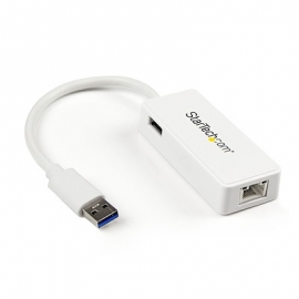 STARTECH.COM USB3.0 TO GIGABIT ETHERNET ADAPTER, USB3.0(1),  WHITE, 2YR USB31000SPTW