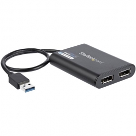 Startech Usb To Dual Displayport Adapter - 4K 60Hz - Usb 3.0 (5Gbps) - Connect Two Monitors To