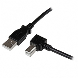 STARTECH.COM 1M USB 2.0 A TO RIGHT ANGLE B CABLE CORD-1 M USB PRINTER CABLE LIFETIME WARR USBAB1MR