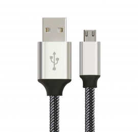 Astrotek 1m Micro USB Data Sync Charger Cable Cord Silver White Color For Samsung Htc Motorola Nokia Kndle Android Phone Tablet & Devices AT-USBMICROBW-1M