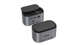 VOLANS VL-UCTDMD Aluminium 12-in-1 Triple Display Multifunctional USB-C Docking Station