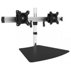 Visionmount Free Standing Aluminium Dual Lcd Monitor Support Up To 27", Tilt -15/ +15, Rotate