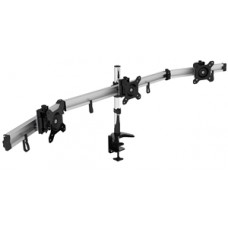 Visionmount Deskclamp Aluminium Three Lcd Monitor Support Up To 27", Tilt -15/ +15, Rotate 360