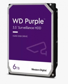 WD PURPLE WD64PURZ, 6TB 3.5" Surveillance HDD 5400RPM 64MB SATA3 175MB/s