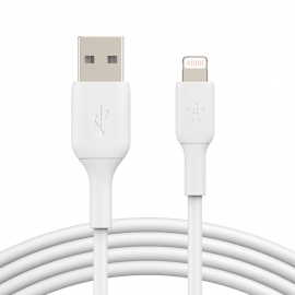 BELKIN 2M USB-A TO LIGHTNING CHARGE/SYNC CABLE - WHITE (Caa001Bt2Mwh)