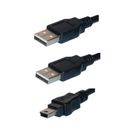 Wicked Wired Dual Type A To Mini 5pin Usb 2.0 Splitter Cable Ww-d-usbysplit 183077