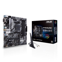 ASUS AMD B550 PRIME B550M-A (WI-FI) (Ryzen AM4) mATX MB, Dual M.2, PCIe 4.0, WiFi 6, 1Gb LAN, HDMI/D-Sub/DVI, SATA 6G, USB 3.2 Gen 2 A, Aura Sync (PRIME B550M-A (WI-FI))