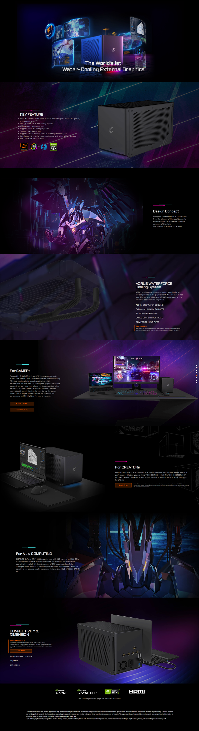 Gigabyte nVidia GeForce RTX 3080 GAMING BOX rev 2.0 GV-N3080IXEB-10GD ...