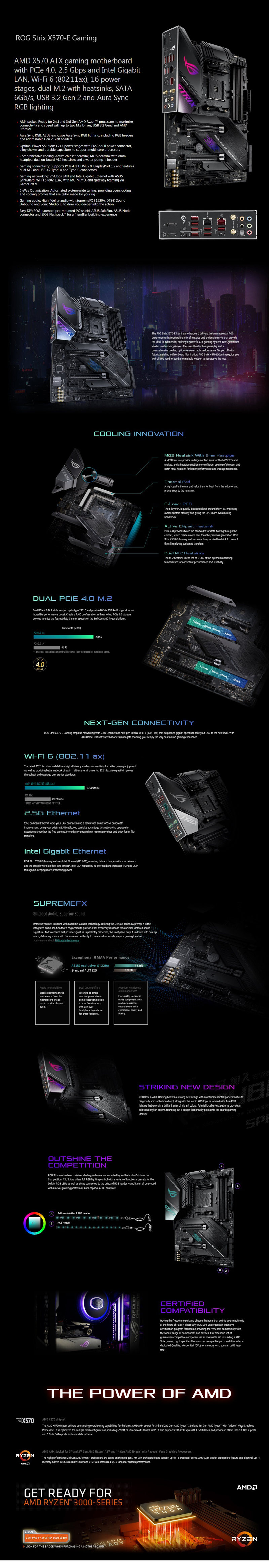 Asus Motherboard X570 ATX AM4 Socket For AMD 2nd/3rd Gen. Selected