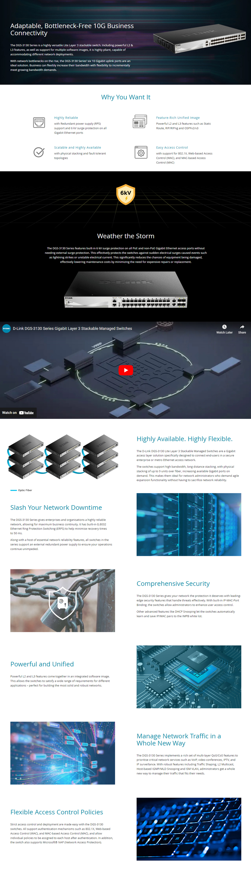 DLink (DGS313030TS) 30 port Stackable Gigabit Switch with 24